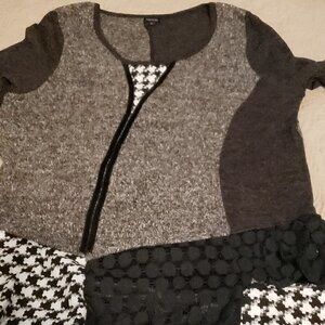 FANTAZIA Black Mixed Materials Dress